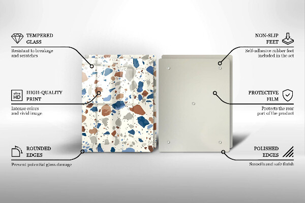 Sklenená doska na krájanie Dekoratívna kamenina