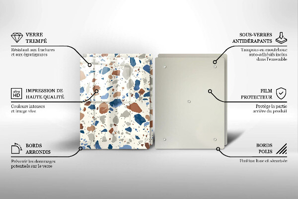 Sklenená doska na krájanie Dekoratívna kamenina