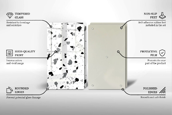 Sklenená doska na krájanie Dekoratívna kamenina