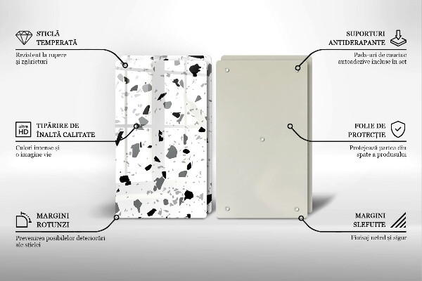 Sklenená doska na krájanie Dekoratívna kamenina