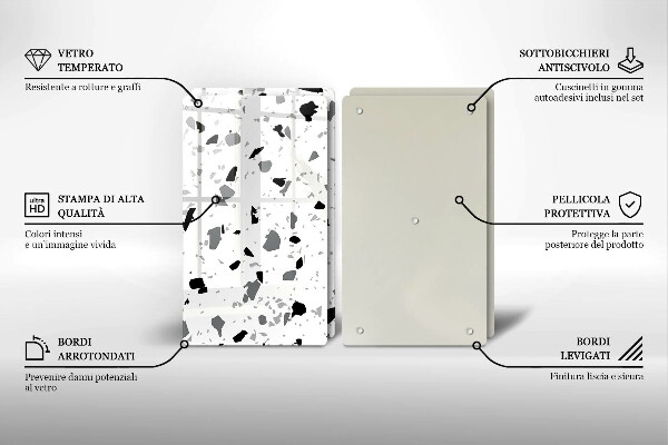 Sklenená doska na krájanie Dekoratívna kamenina