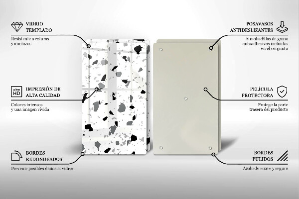 Sklenená doska na krájanie Dekoratívna kamenina