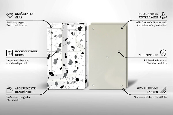 Sklenená doska na krájanie Dekoratívna kamenina