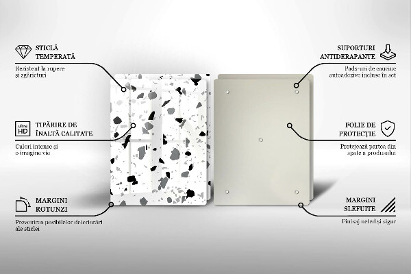 Sklenená doska na krájanie Dekoratívna kamenina