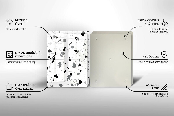 Sklenená doska na krájanie Dekoratívna kamenina