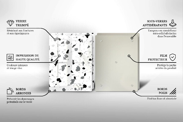 Sklenená doska na krájanie Dekoratívna kamenina