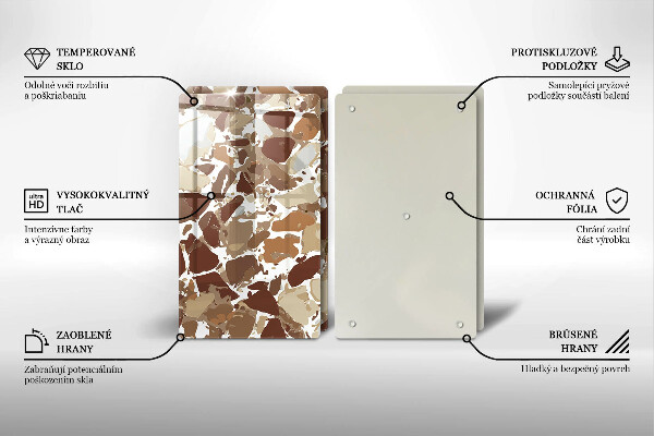 Sklenená doska na krájanie Kamenné ozdobné škvrny