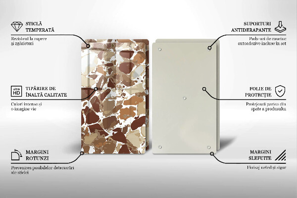 Sklenená doska na krájanie Kamenné ozdobné škvrny