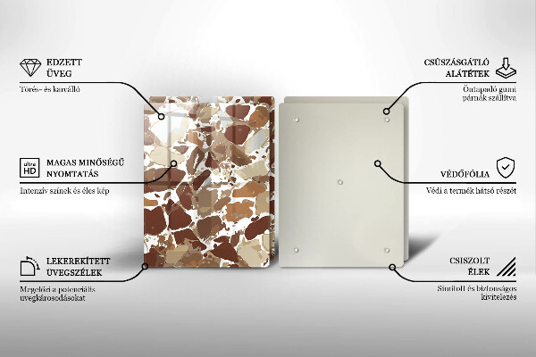 Sklenená doska na krájanie Kamenné ozdobné škvrny