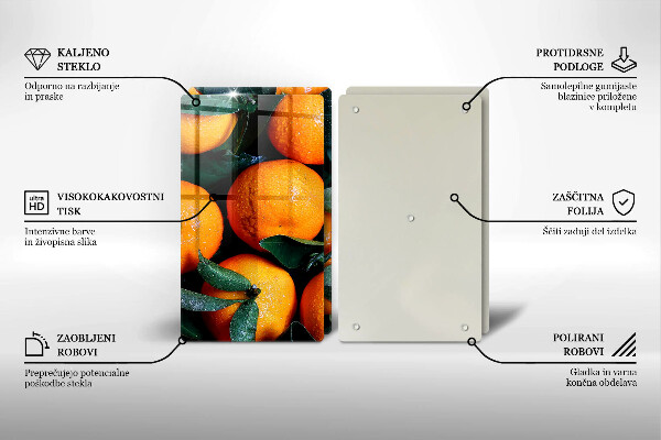 Sklenená doska na krájanie Pomarančové ovocie