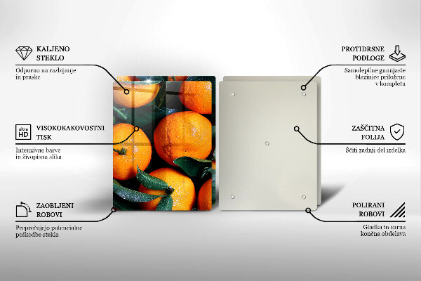 Sklenená doska na krájanie Pomarančové ovocie