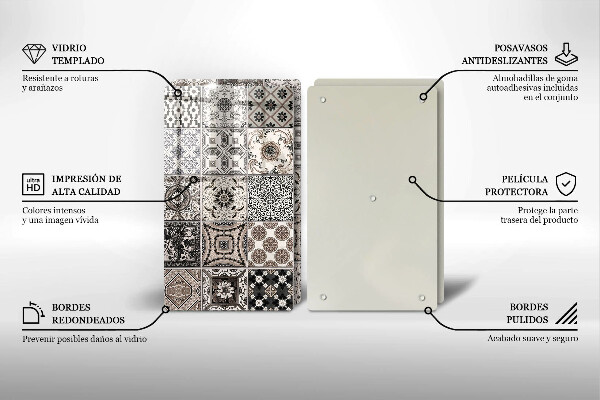 Kuchynská doska veľká zo skla Dekoratívne dlaždice