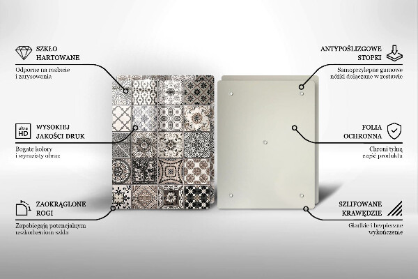 Kuchynská doska veľká zo skla Dekoratívne dlaždice