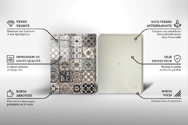 Kuchynská doska veľká zo skla Dekoratívne dlaždice