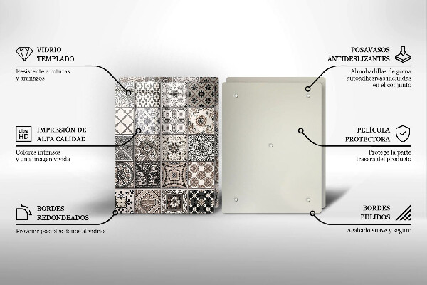 Kuchynská doska veľká zo skla Dekoratívne dlaždice