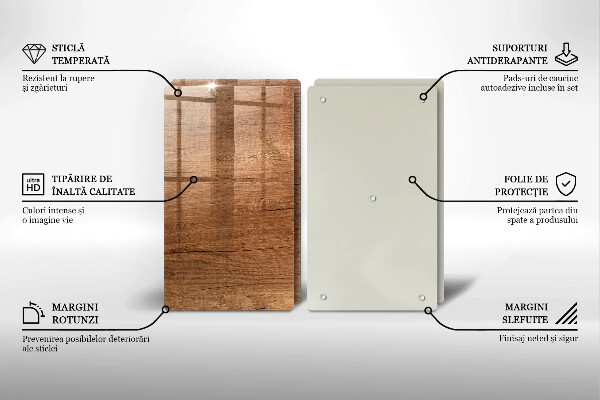 Kuchynská doska veľká zo skla Textúra dreva