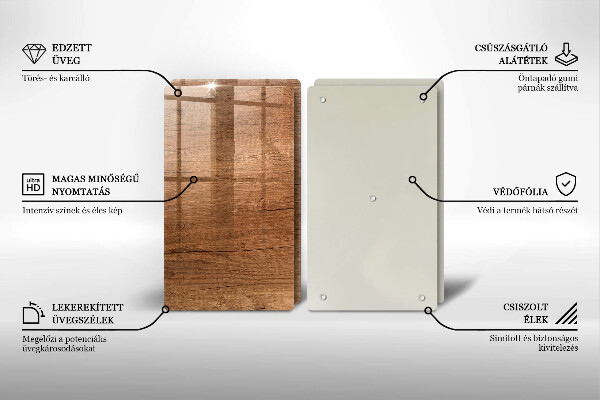 Kuchynská doska veľká zo skla Textúra dreva