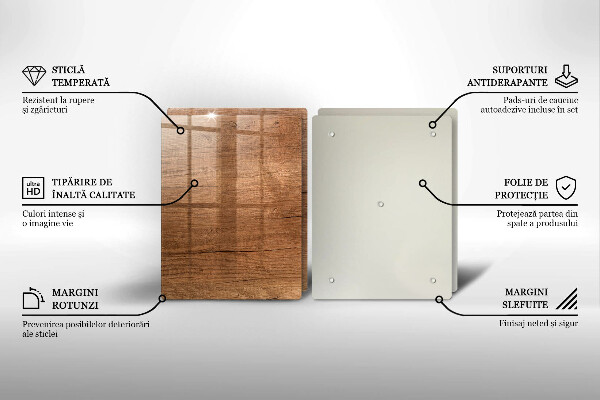 Kuchynská doska veľká zo skla Textúra dreva