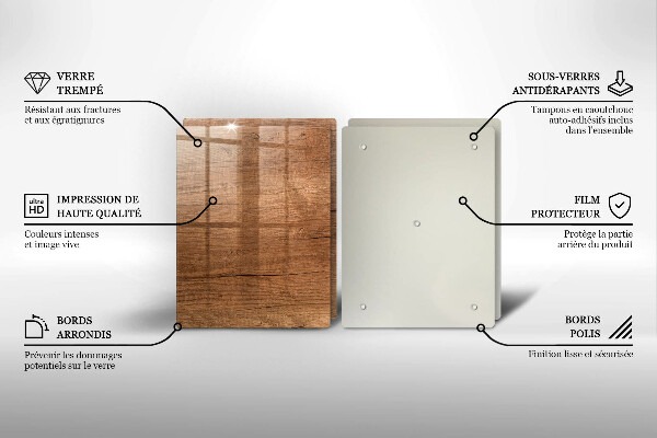 Kuchynská doska veľká zo skla Textúra dreva