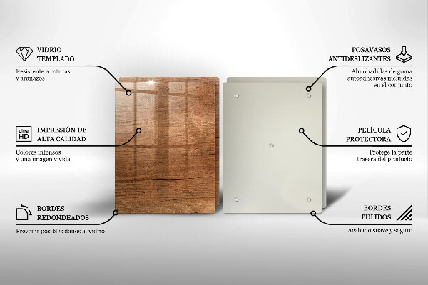 Kuchynská doska veľká zo skla Textúra dreva