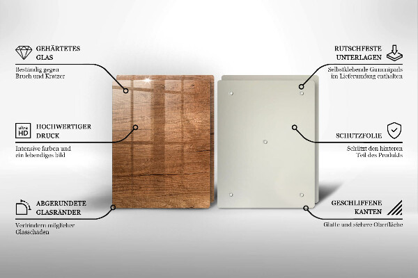 Kuchynská doska veľká zo skla Textúra dreva