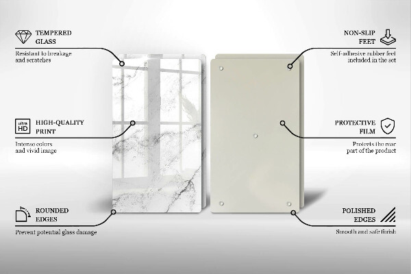 Kuchynská doska veľká zo skla Elegantná textúra mramoru