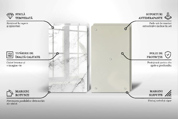 Kuchynská doska veľká zo skla Elegantná textúra mramoru