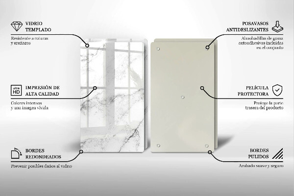 Kuchynská doska veľká zo skla Elegantná textúra mramoru