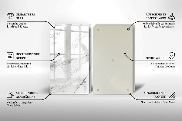 Kuchynská doska veľká zo skla Elegantná textúra mramoru