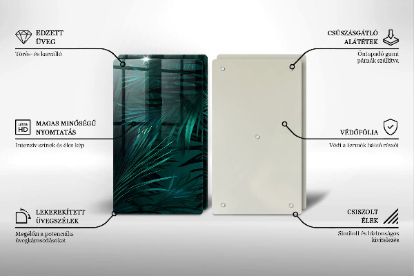 Sklenená doska na krájanie Listy divokej džungle