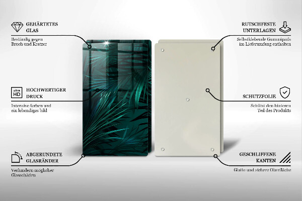 Sklenená doska na krájanie Listy divokej džungle