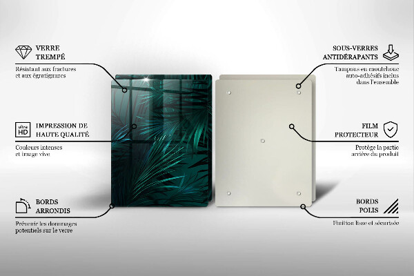 Sklenená doska na krájanie Listy divokej džungle