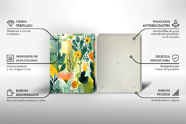 Sklenená doska na krájanie Maľované kvety