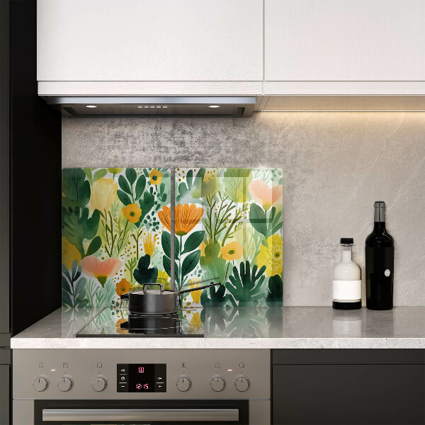 Sklenená doska na krájanie Maľované kvety