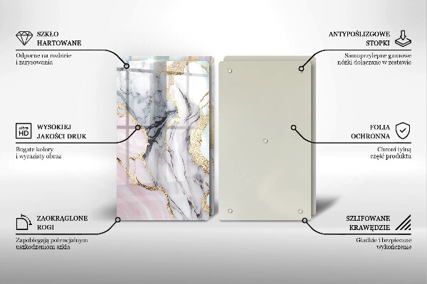 Sklenená doska na krájanie Pastelový mramor