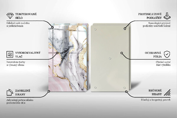 Sklenená doska na krájanie Pastelový mramor