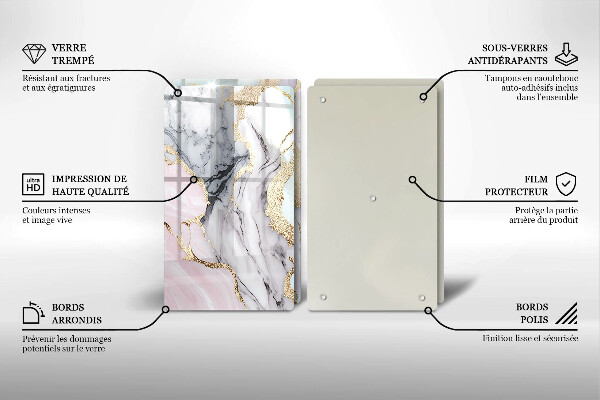 Sklenená doska na krájanie Pastelový mramor