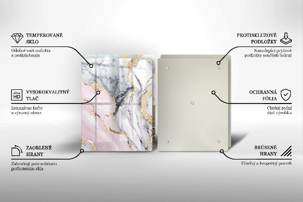 Sklenená doska na krájanie Pastelový mramor