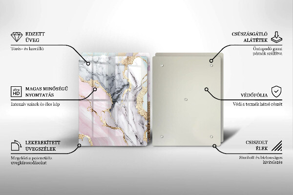 Sklenená doska na krájanie Pastelový mramor