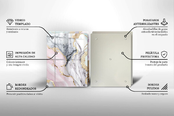 Sklenená doska na krájanie Pastelový mramor