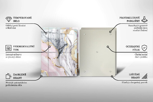 Sklenená doska na krájanie Pastelový mramor