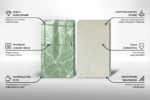 Sklenená doska na krájanie Lineárne listy