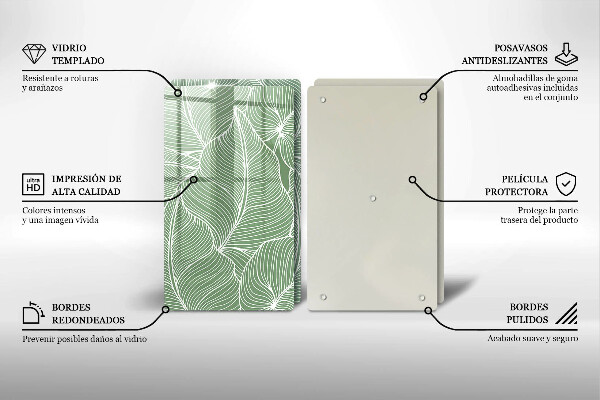 Sklenená doska na krájanie Lineárne listy