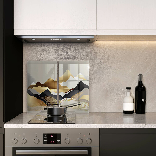 Sklenená doska na krájanie Abstraktné zlaté hory