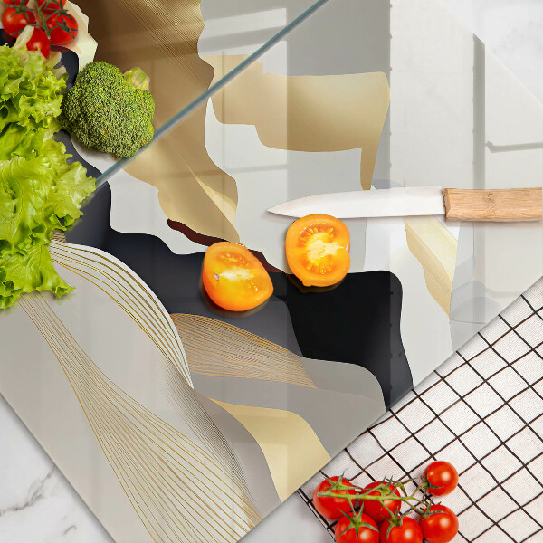 Sklenená doska na krájanie Abstraktné zlaté hory