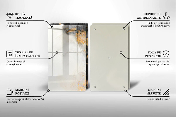 Sklenená doska na krájanie Abstrakcia so zlatom