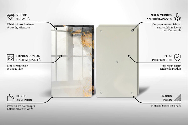 Sklenená doska na krájanie Abstrakcia so zlatom