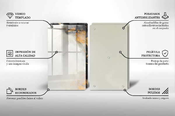 Sklenená doska na krájanie Abstrakcia so zlatom