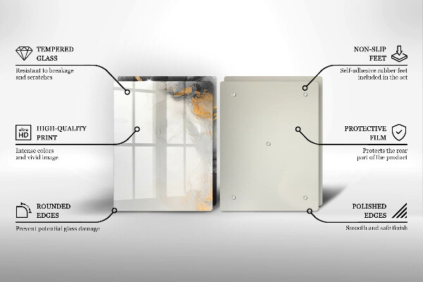 Sklenená doska na krájanie Abstrakcia so zlatom