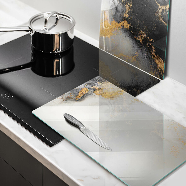 Sklenená doska na krájanie Abstrakcia so zlatom